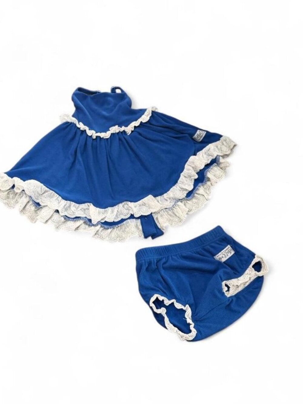 Bella & Omi Blue & White Ruffle Baby Dress